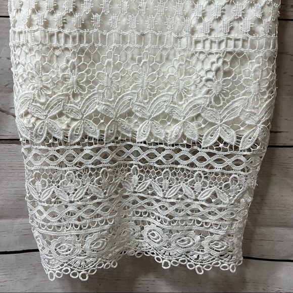 Nwt Lulu’s Miami Nights White Crochet Lace Bodycon Midi Dress - Picture 4 of 10
